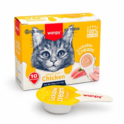 Wanpy Creamy Treat Til Katten med Kylling 10 Mundrette Skefulde